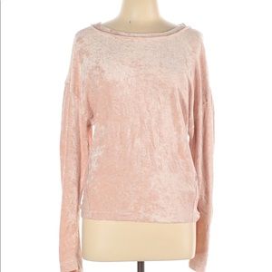Free People Crushed Velvet Blush Sweater